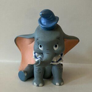 Vintage Disney Dumbo Ceramic Figurine Seated Blue Hat Nursery Decor